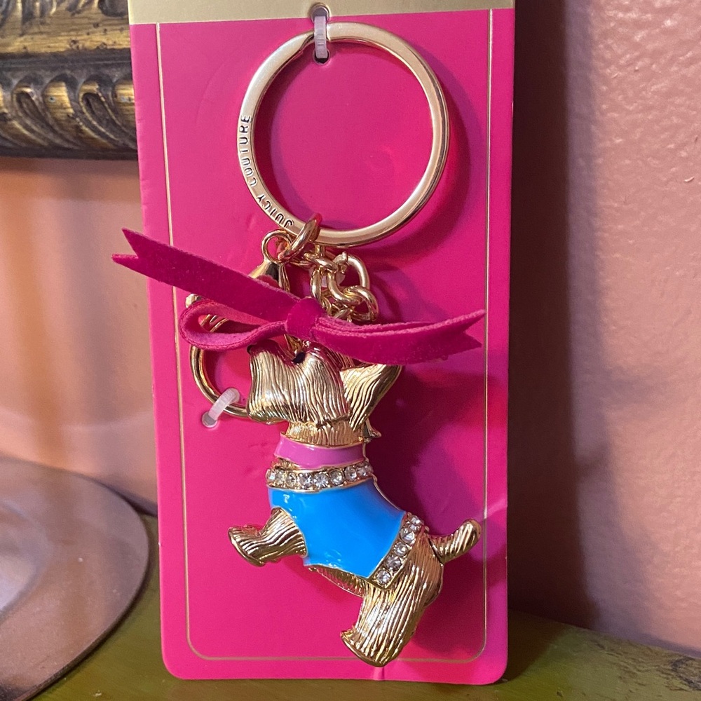 Gold and Blue Dog Key Holder